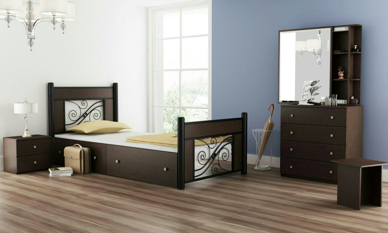 تخت خواب یکنفره مدل ملودی سایز 90x200 سانتیمتر با قید چوب یا فلزی